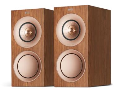 KEF Three-way Stand Mount Bookshelf Speakers In Walnut - R3WL